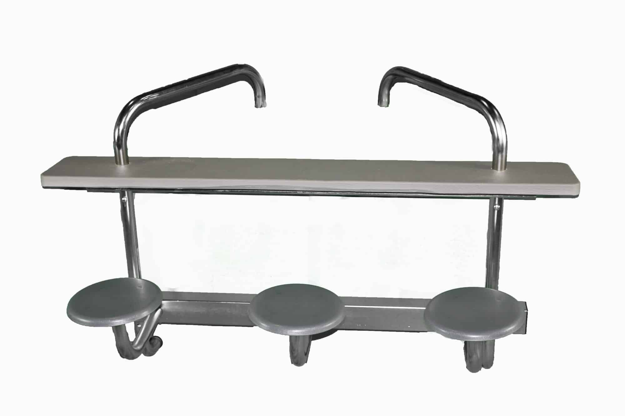 3 Seat Swim-Up Bar - Silver Vein Frame, Gray Granite Top